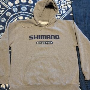 Shimano Since 1921 Classic Gray Hoodie with Navy Embroidered Accents